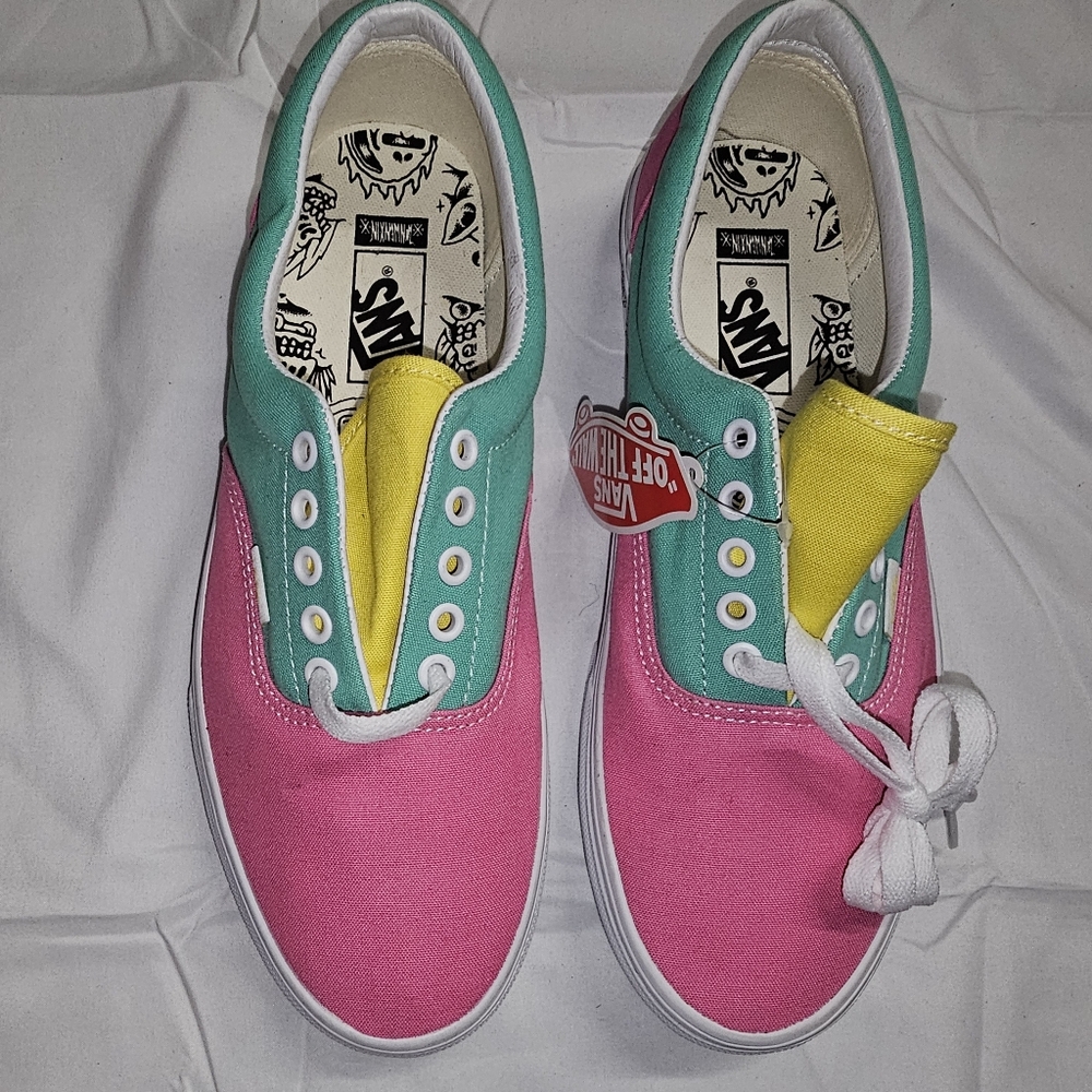 Pink and Turquoise/Yellow Graphic Van neakers